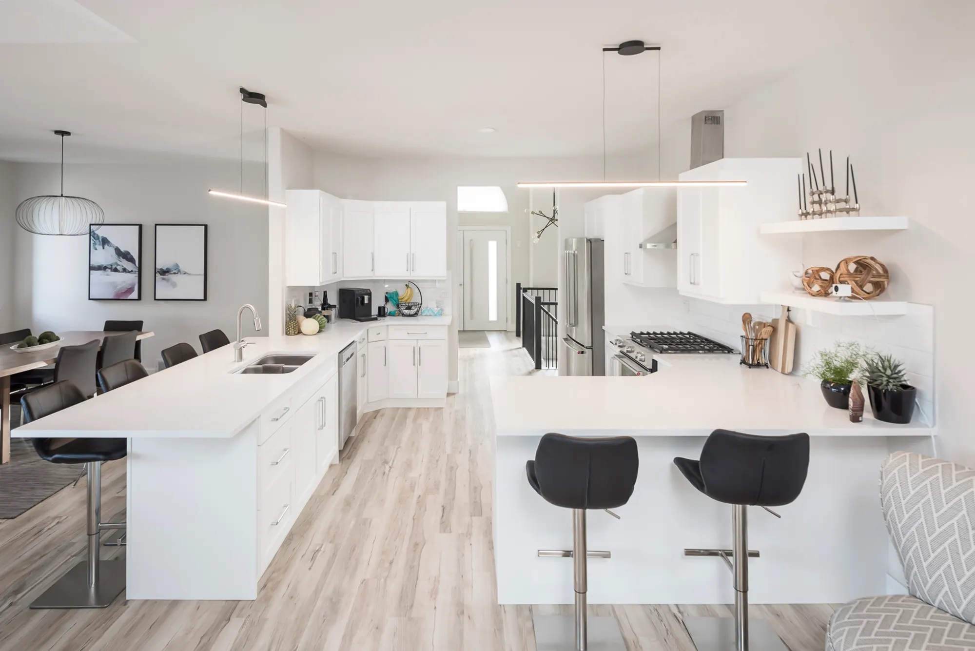 Bright open-concept kitchen and dining renovation at Elsie Place by Master Painting & Renovations, Chilliwack BC
